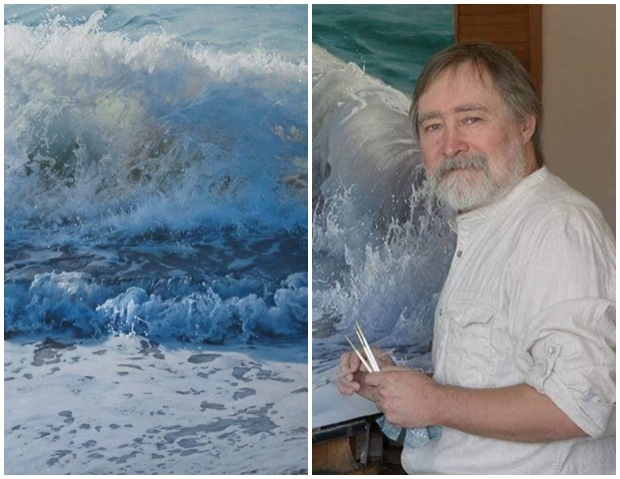 จิตรกรระดับโลก อวดภาพวาดน้ำทะเล ผลงานชิ้นเอก เหมือนจริงจนไม่เชื่อสายตา 