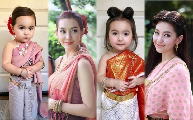 น่ารักน่าหยิก “น้องหรรษา” หรือ “มินิการะเกด” สาวน้อยลูกครึ่งใส่ชุดไทย ตามรอยละครบุพเพสันนิวาส