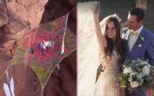 แต่งงานธรรมดาโลกไม่จำ!! บ่าวสาววิวาห์กลางอากาศ สูงเหนือพื้น 120 เมตร ไต่สลิงโชว์!! (มีคลิป)
