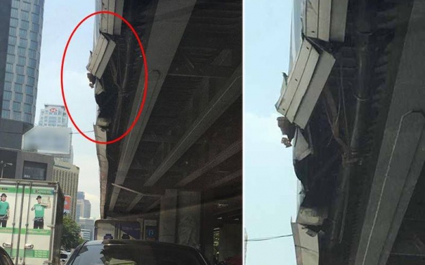 อุ้ยกลัวหล่น!  ผู้ใช้รถเสียวสันหลัง ชิ้นส่วนบนสะพานไทยเบลเยี่ยมชำรุดเสี่ยงตบทับรถ