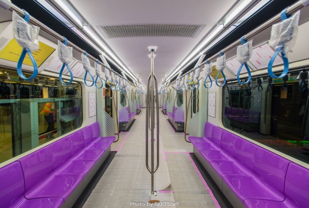  รถไฟฟ้าสายสีม่วง ภายในสวยงาม เวอร์วังอลังการสุดๆ(ชมภาพ)