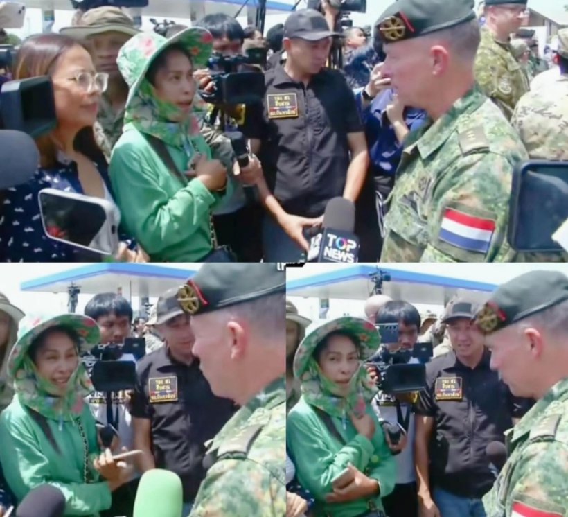 ชาวเน็ตแห่ชม น้ำใจ"พี่สาวชุดเขียว" โชว์สกิลภาษาดัตช์! ชี้แจงเรื่องจริงให้ทูตทหารฟัง!
