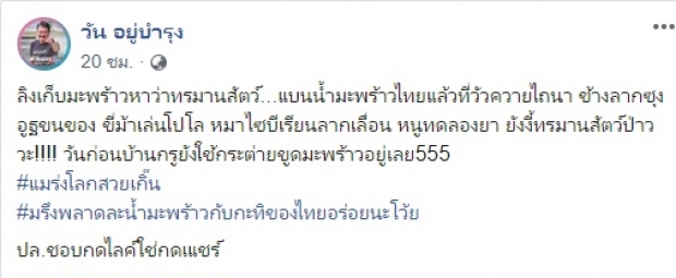 ‘วัน อยู่บำรุง’ ลั่นอย่าโลกสวย ใช้ลิงเก็บมะพร้าว แล้วขี่ม้าเล่นโปโล-หนูทดลองยาล่ะ?