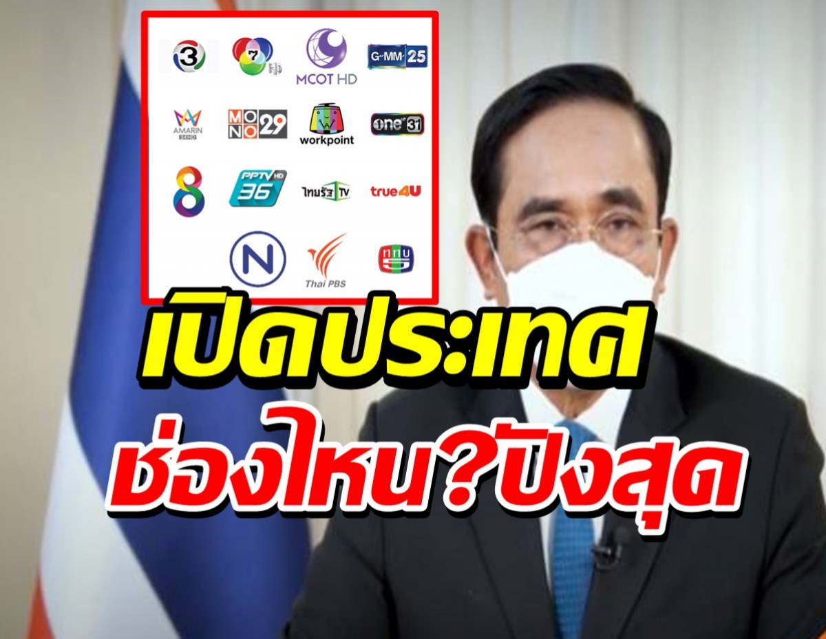 เปิดเรตติ้งนายกฯแถลงเปิดประเทศช่องไหนฟาดไปสูงสุด