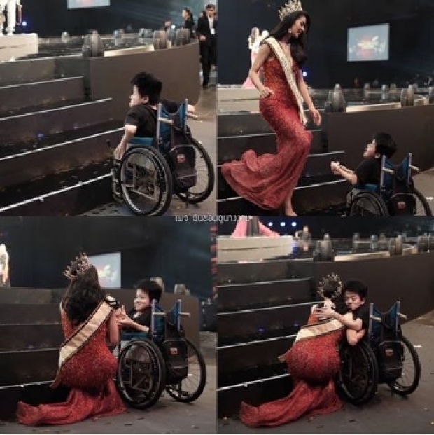 ภาพประทับใจ! เจน-นฤมล รอง2มิสแกรนด์ไทยแลนด์2019  ไม่มองข้าม ลงจากเวที กอดแฟนคลับพิการ